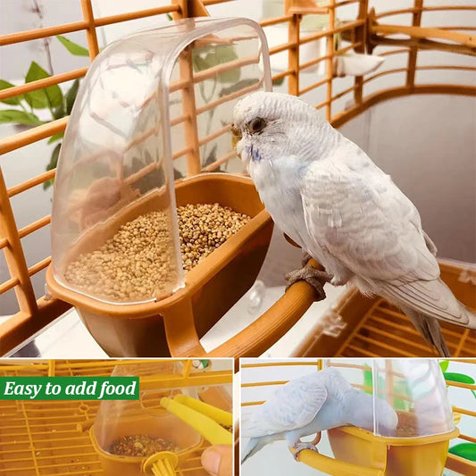 Dome Lid Bird Feeder and Bath with Perch Pole