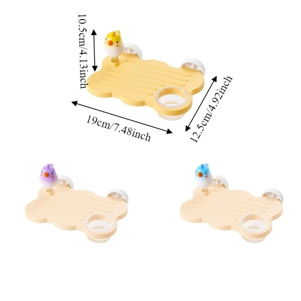 Cloud-Shaped Cage-Mount Bird Perch with Bowl & Play Figurine | Bon Bon Bird Toys