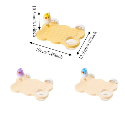 Cloud-Shaped Cage-Mount Bird Perch with Bowl & Play Figurine | Bon Bon Bird Toys