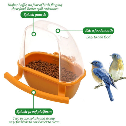 Dome Lid Bird Feeder and Bath with Perch Pole