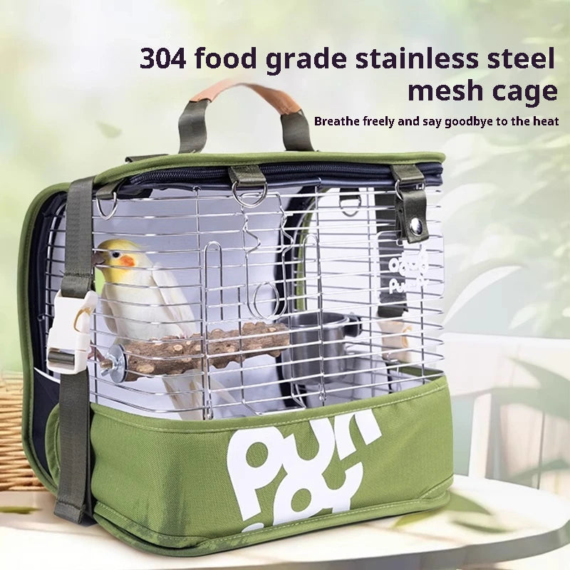Stainless Steel Mesh Bird Travel Cage | Bon Bon Bird Toys
