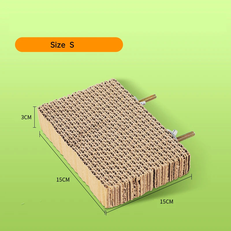 Corrugated Cardboard Perch Platform with Cork | Bon Bon Bird Toys