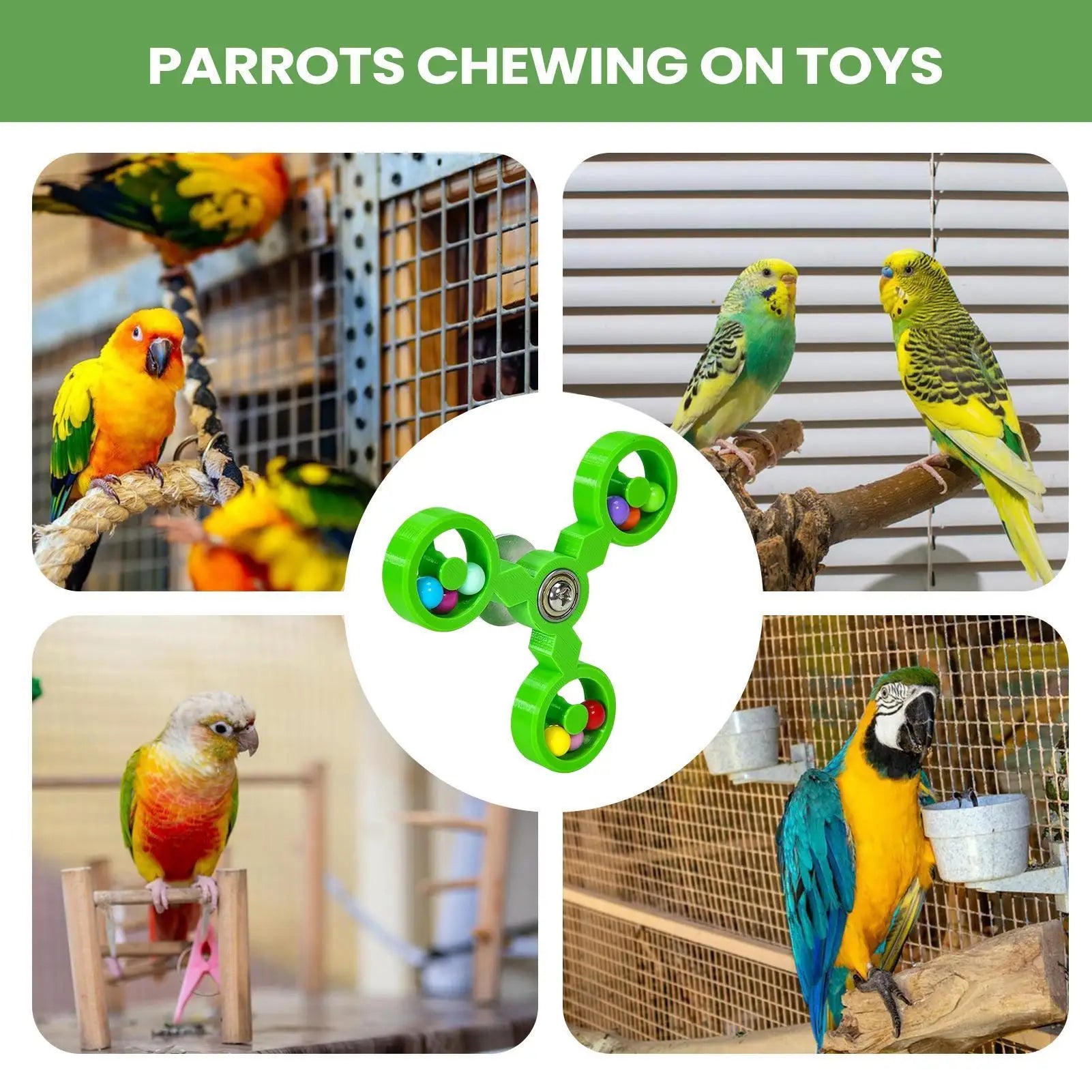 Spinning Windmill Rattle Toy for Birds | Bon Bon Bird Toys