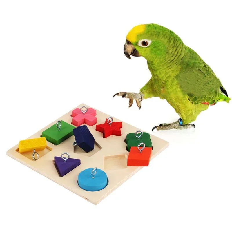Wooden Block Puzzle Toy for Birds | Bon Bon Bird Toys