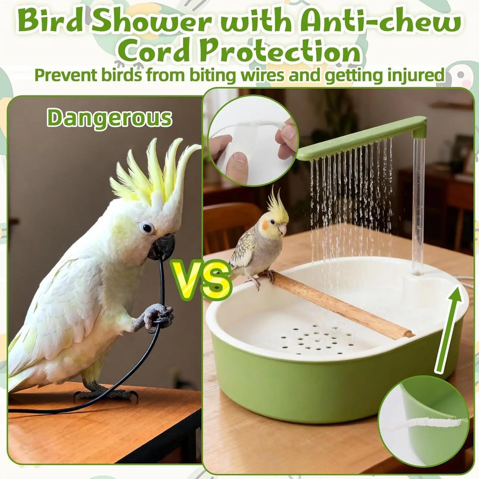 Automatic Circulating Bird Bath with Filter | Bon Bon Bird Toys
