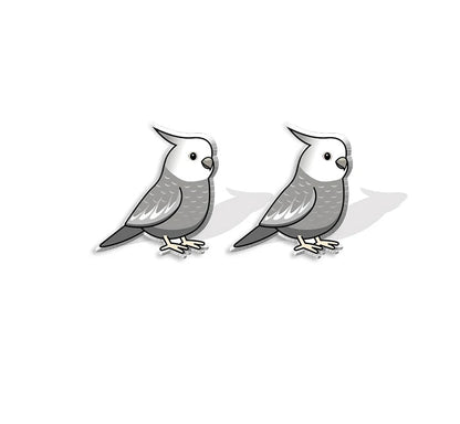 Budgie Acrylic Stud Earrings | Bon Bon Bird Toys