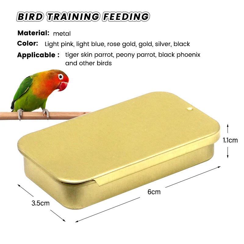 Mini Metal Training Feeder for Birds | Bon Bon Bird Toys