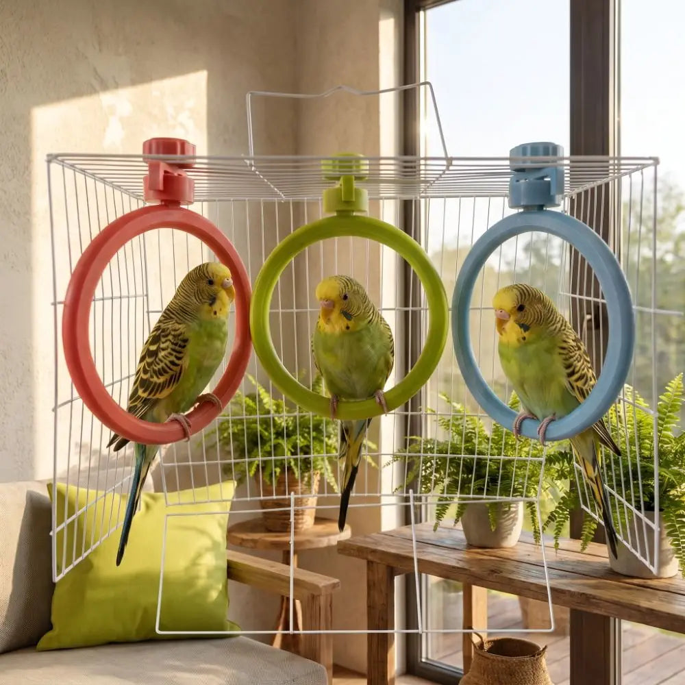 Spinning Ring Perch for Bird Cages | Bon Bon Bird Toys