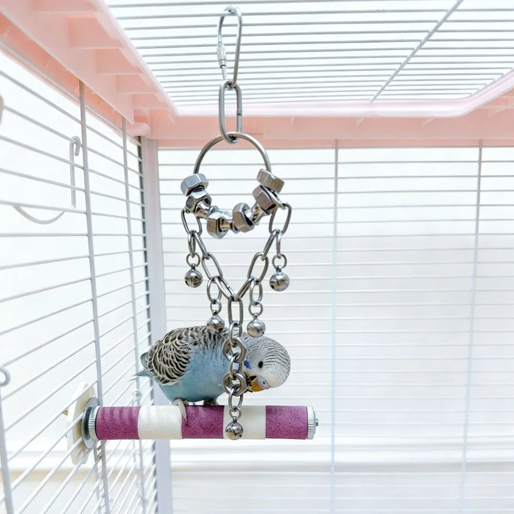 Stainless Steel Chain Bell Toy for Birds