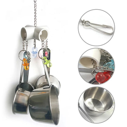 Hanging Stainless Steel Cup Chain Bird Toy