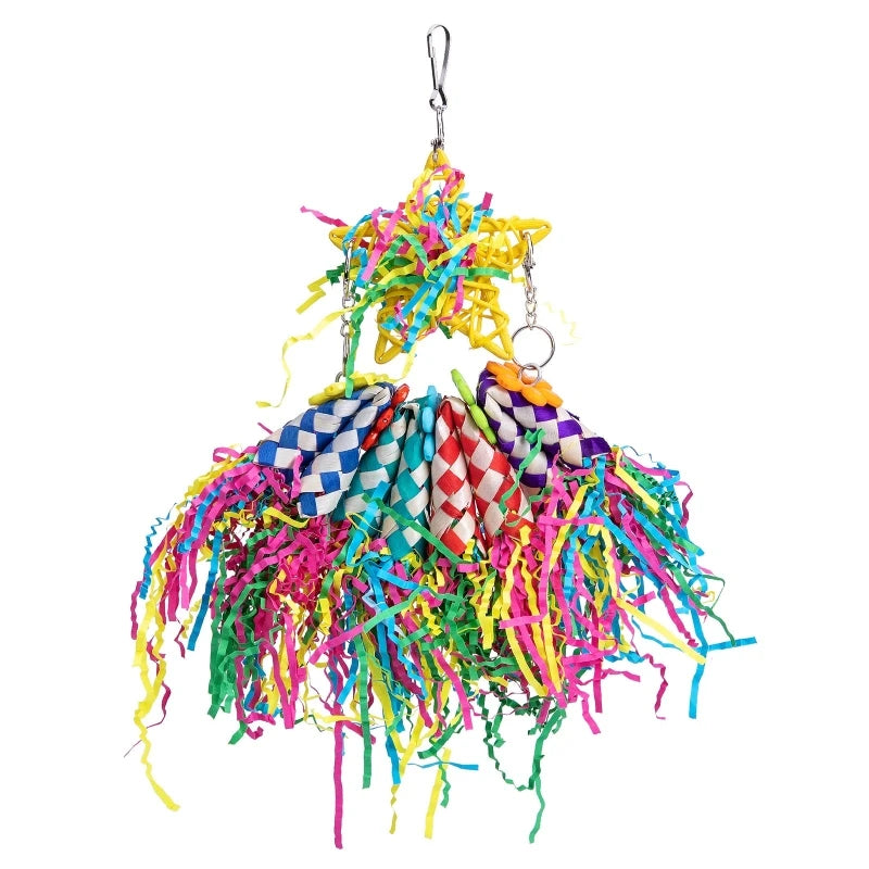 5 Piece Crinkle Paper Shredding Toy Set for Birds | Bon Bon Bird Toys