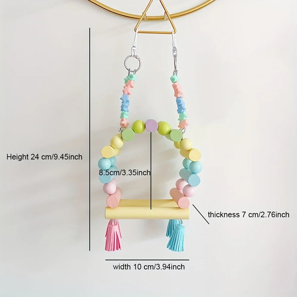 Pastel Wood Bird Cage Toys & Accessories | Bon Bon Bird Toys