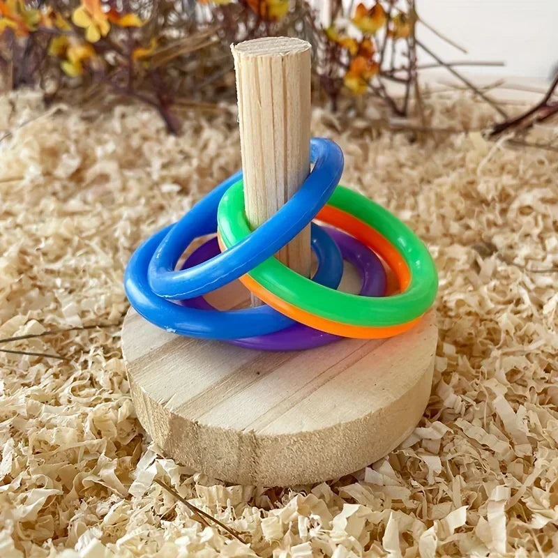 Wooden Ring Stacking Toy for Birds | Bon Bon Bird Toys