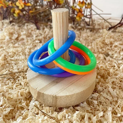 Wooden Ring Stacking Toy for Birds | Bon Bon Bird Toys