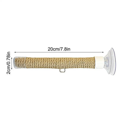 Jute Rope Suction Cup Window Perch for Birds | Bon Bon Bird Toys