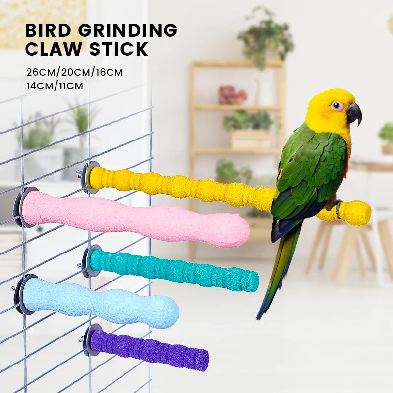 Sand-Coated Claw Grinding Perch Stick | Bon Bon Bird Toys