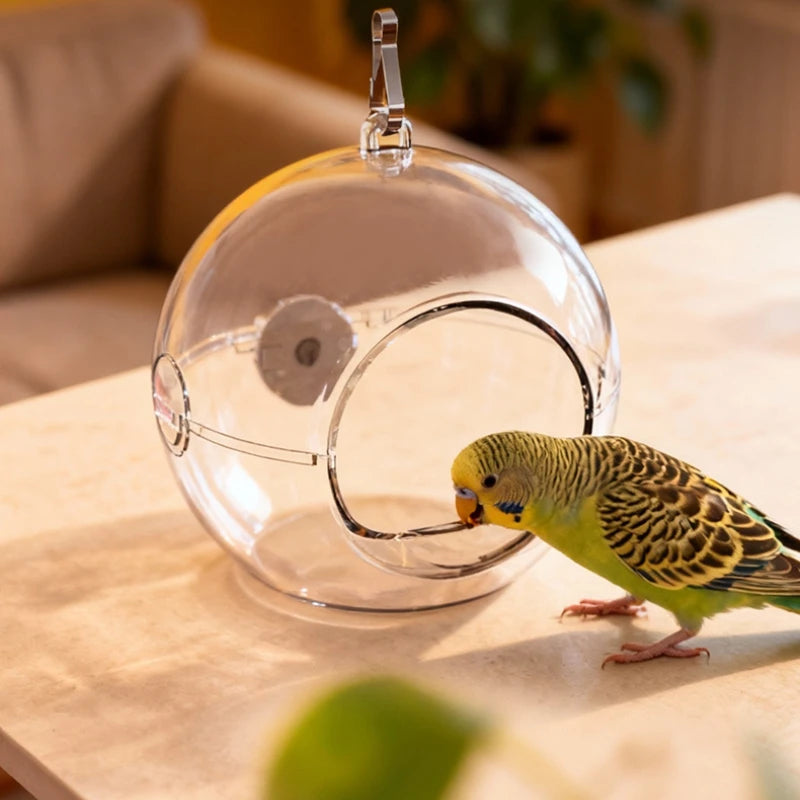 Clear Acrylic Bird Nest Pod with Cotton Cushion | Bon Bon Bird Toys