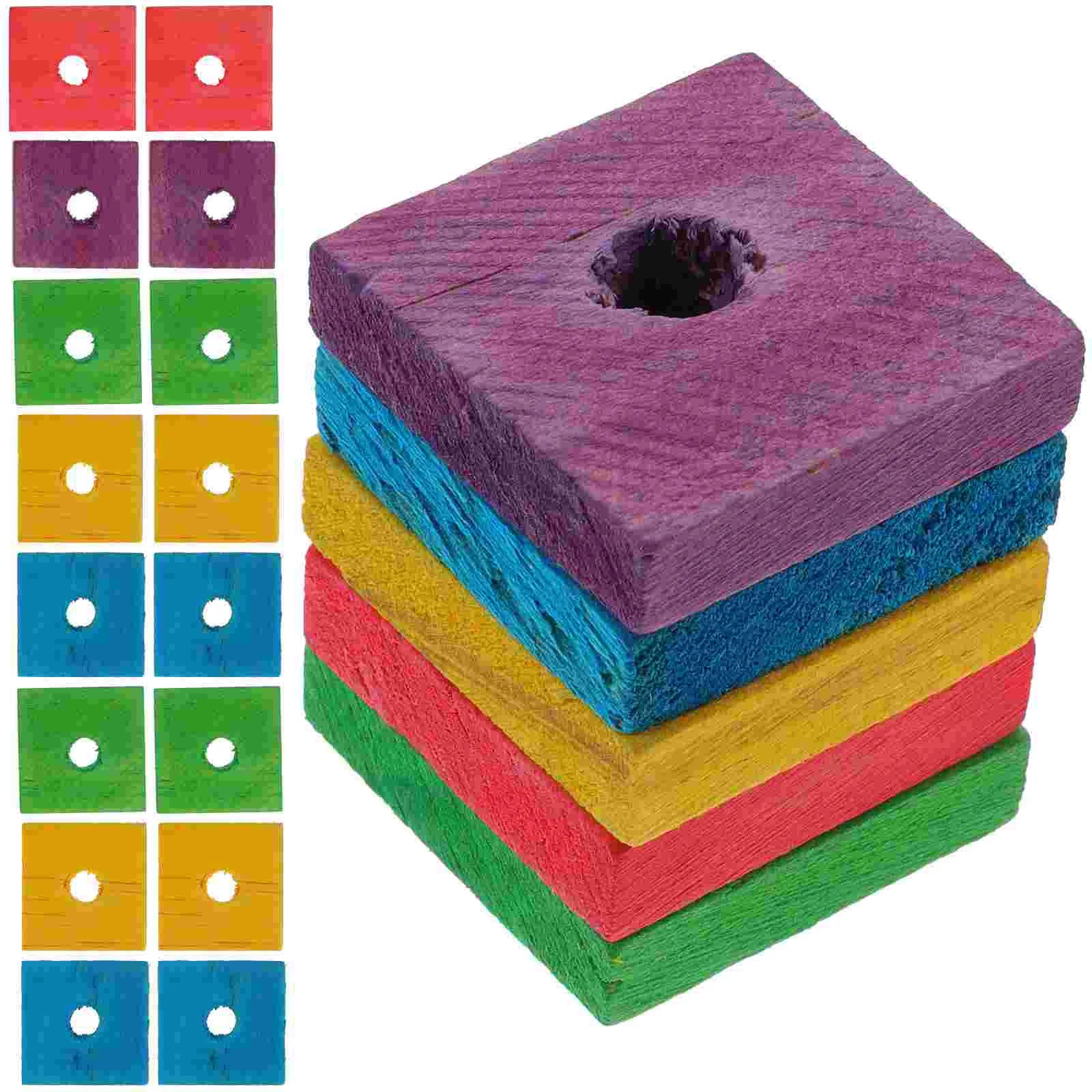 DIY Wood Chip Bird Toy Blocks 100 Pack for Small Birds