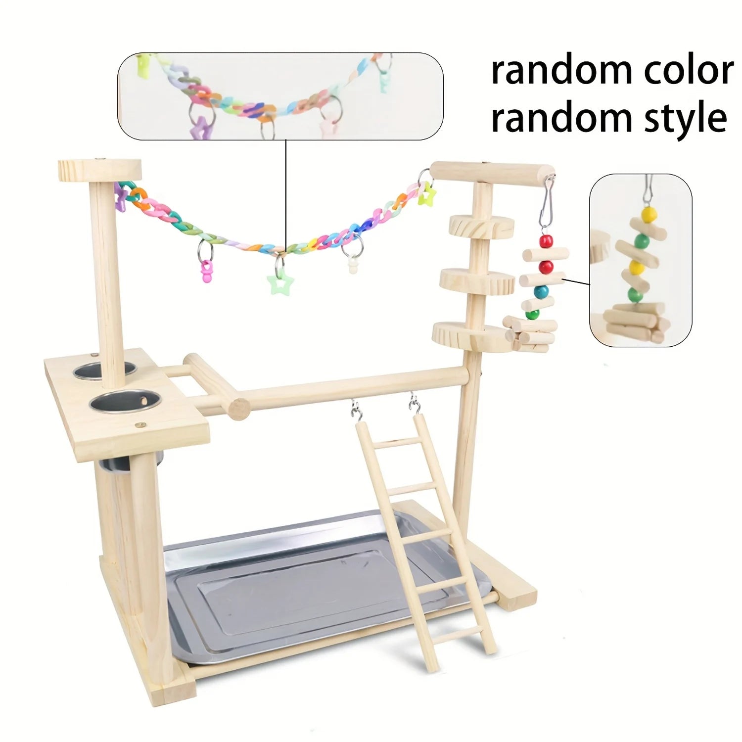 Wooden Bird Play Stand | Bon Bon Bird Toys