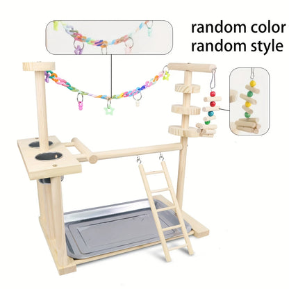 Wooden Bird Play Stand | Bon Bon Bird Toys
