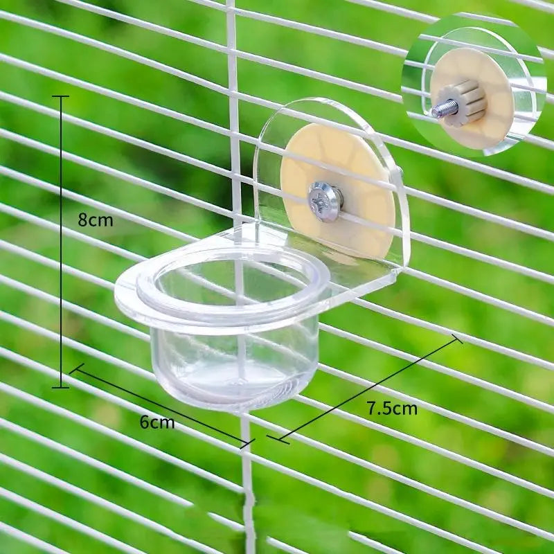 Clear Acrylic Bird Feeder Bowl | Bon Bon Bird Toys
