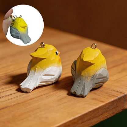 Hand-Carved Wood Cockatiel Keychain | Bon Bon Bird Toys