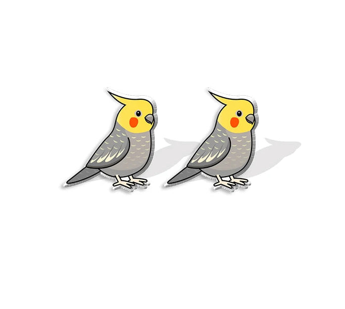 Budgie Acrylic Stud Earrings | Bon Bon Bird Toys