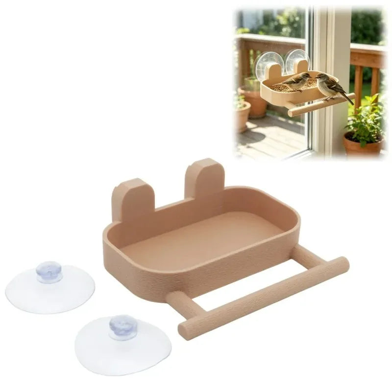 Window Suction Cup Bird Feeder & Perch | Bon Bon Bird Toys