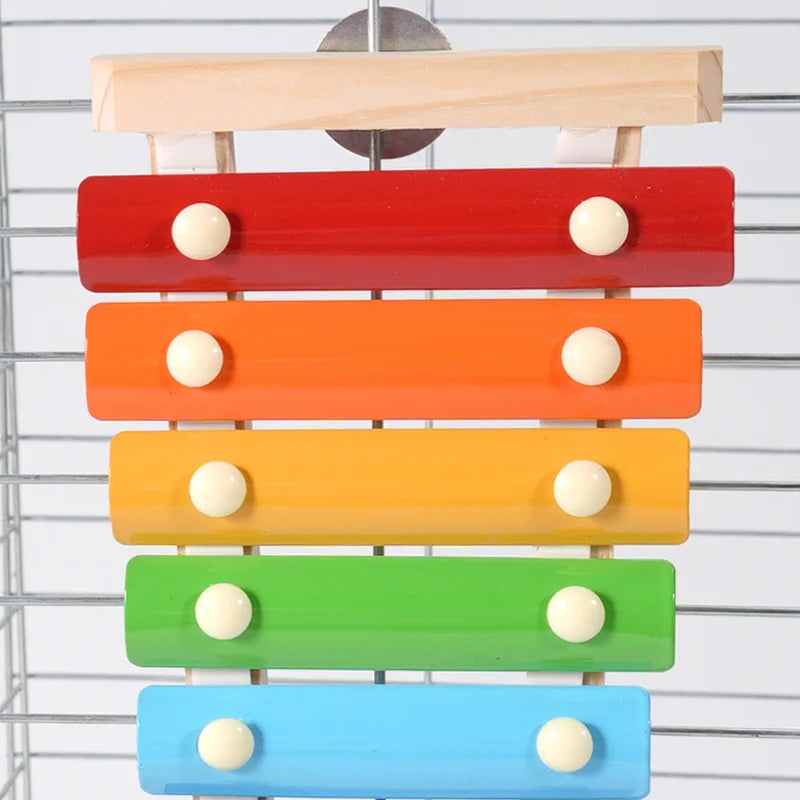 Wooden Xylophone Pecking Toy for Birds | Bon Bon Bird Toys