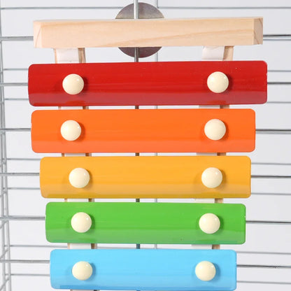 Wooden Xylophone Pecking Toy for Birds | Bon Bon Bird Toys