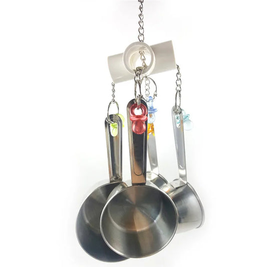 Hanging Stainless Steel Cup Chain Bird Toy