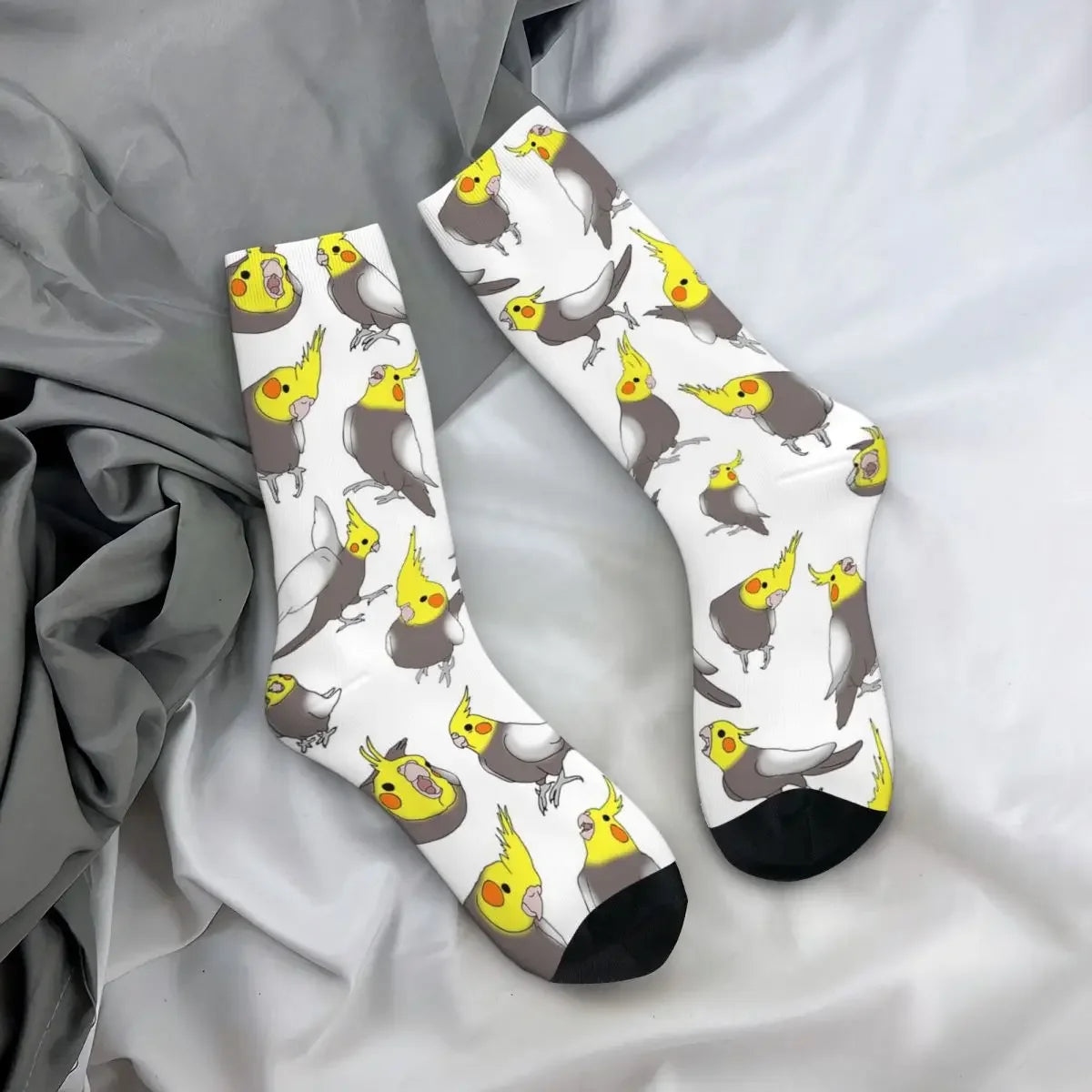 Cockatiel Print Crew Socks | Bon Bon Bird Toys
