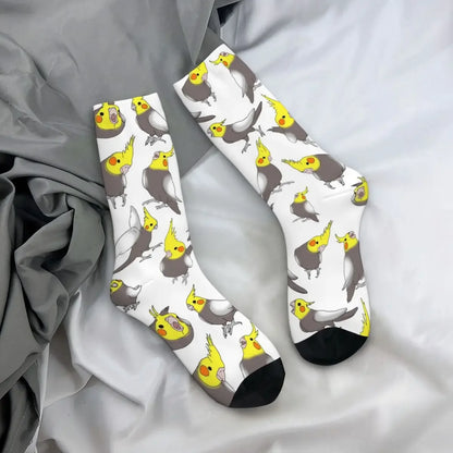 Cockatiel Print Crew Socks | Bon Bon Bird Toys