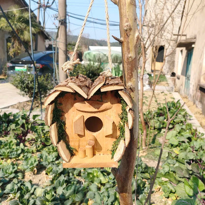 Heart-Shaped Wooden Birdhouse for Outdoors