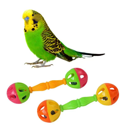 Colorful Dumbbell Bell Toy for Birds, 2 Pack | Bon Bon Bird Toys