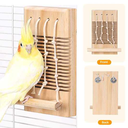 Slatted Wood Block Perch for Bird Cages | Bon Bon Bird Toys