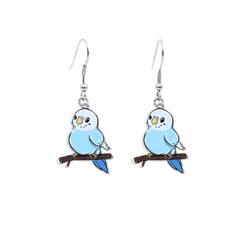 Cute Parrot Acrylic Dangle Earrings | Bon Bon Bird Toys