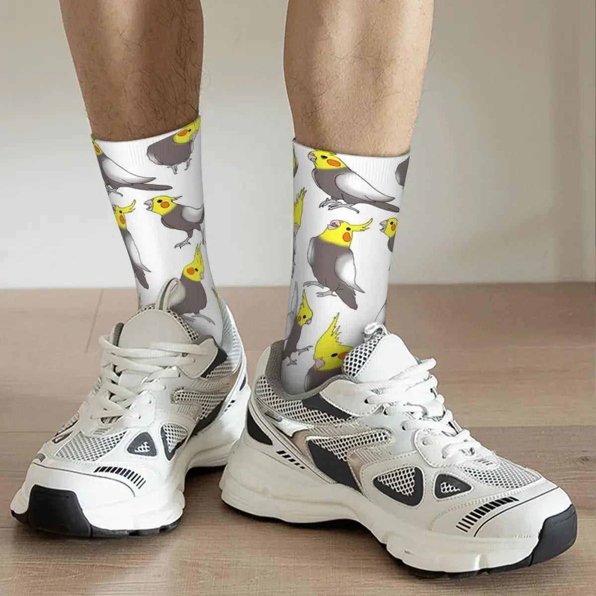 Cockatiel Print Crew Socks | Bon Bon Bird Toys