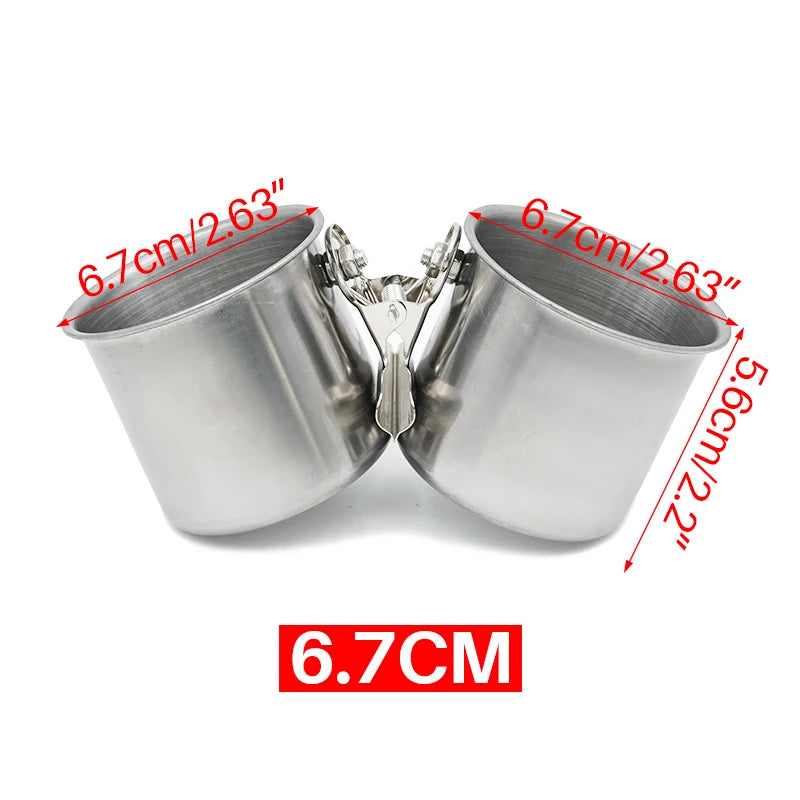 Stainless Steel Bird Feeder Cup Set with Stand Clip