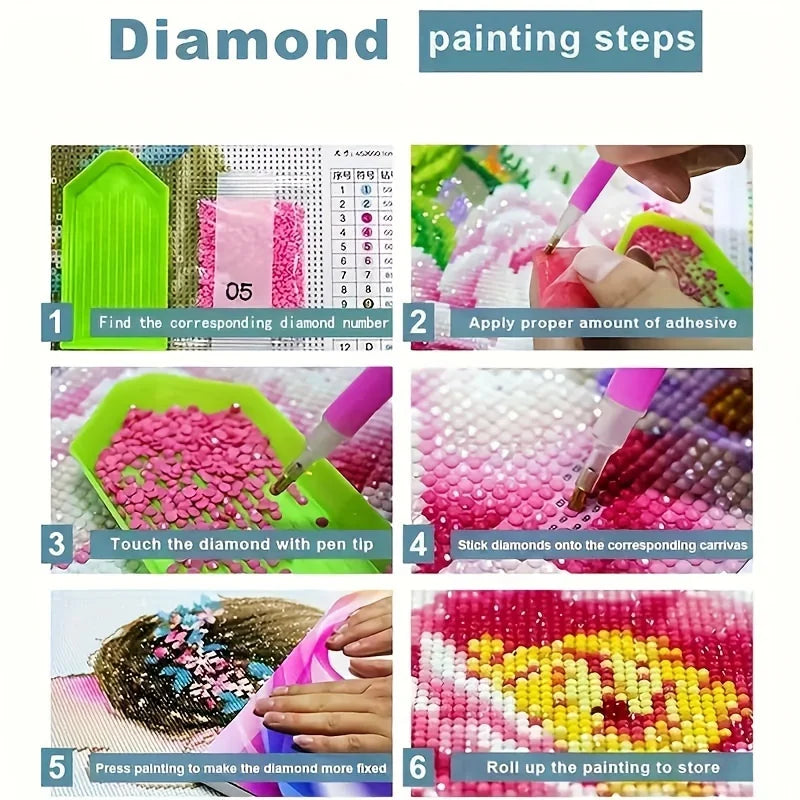 Green Parakeet in Wildflower Garden Diamond Painting Kit | Bon Bon Bird Toys