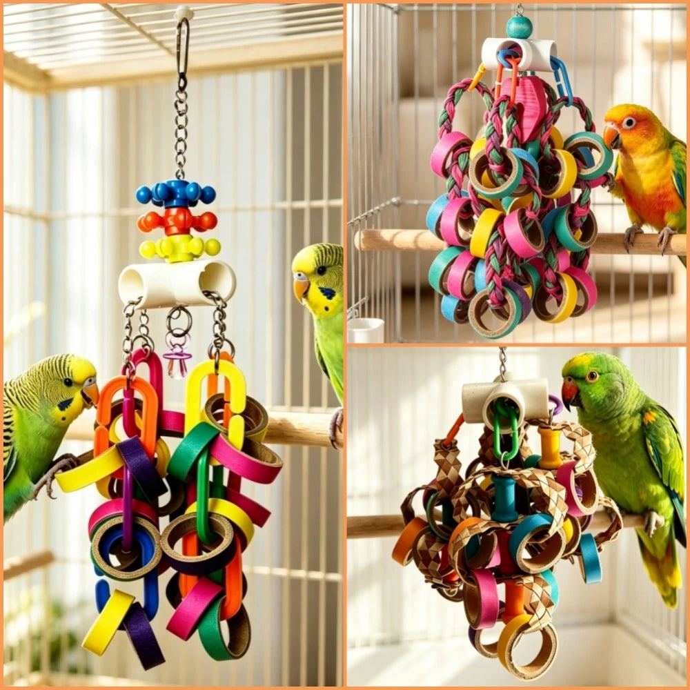 Colorful Paper Ring Shredding Toy Set | Bon Bon Bird Toys