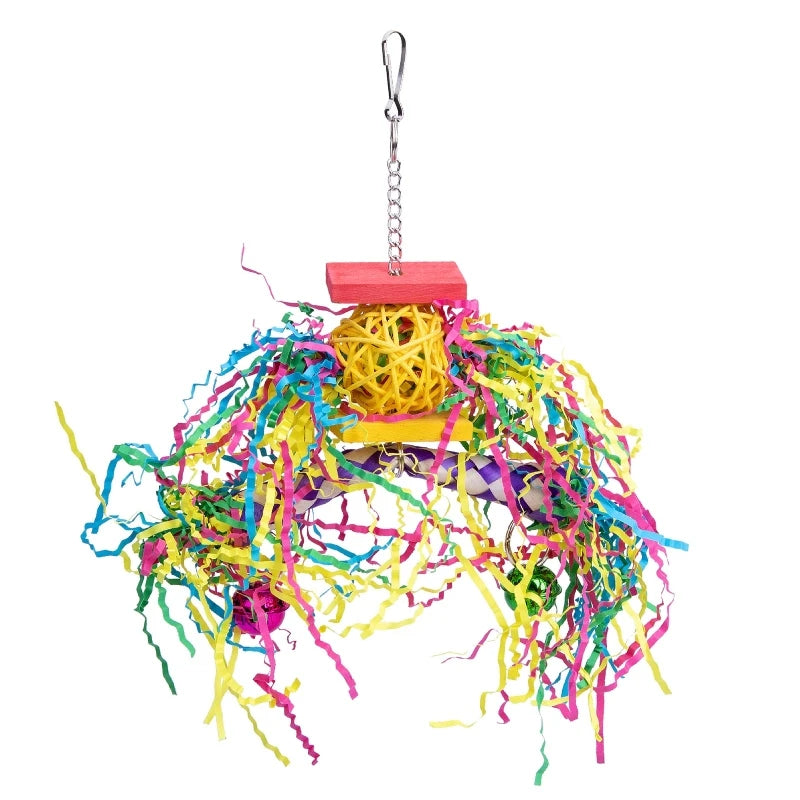 5 Piece Crinkle Paper Shredding Toy Set for Birds | Bon Bon Bird Toys