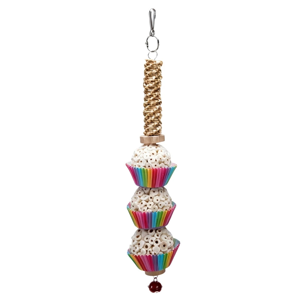 Sola Ball Foraging Toy with Raffia Cups | Bon Bon Bird Toys