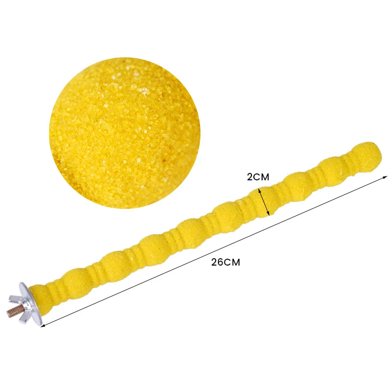 Sand-Coated Claw Grinding Perch Stick | Bon Bon Bird Toys