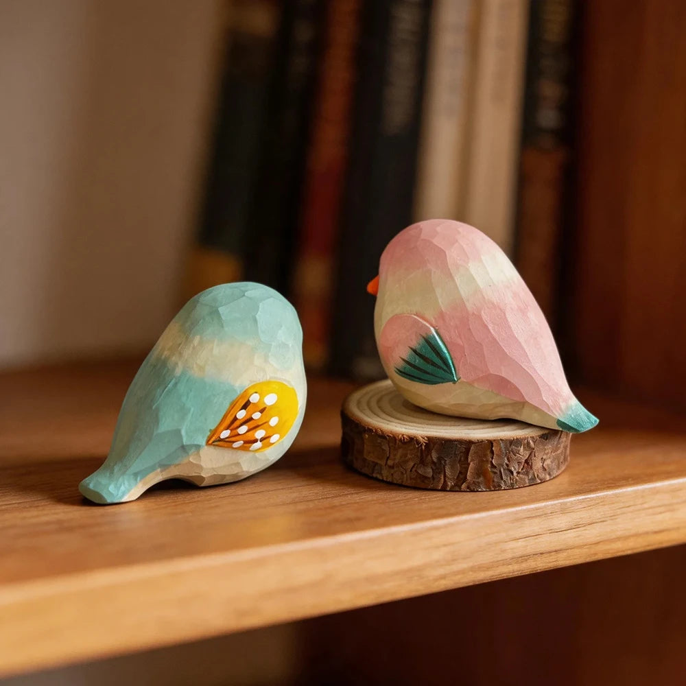 Hand-Carved Sparrow Figurine | Bon Bon Bird Toys