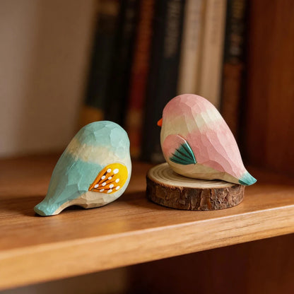Hand-Carved Sparrow Figurine | Bon Bon Bird Toys