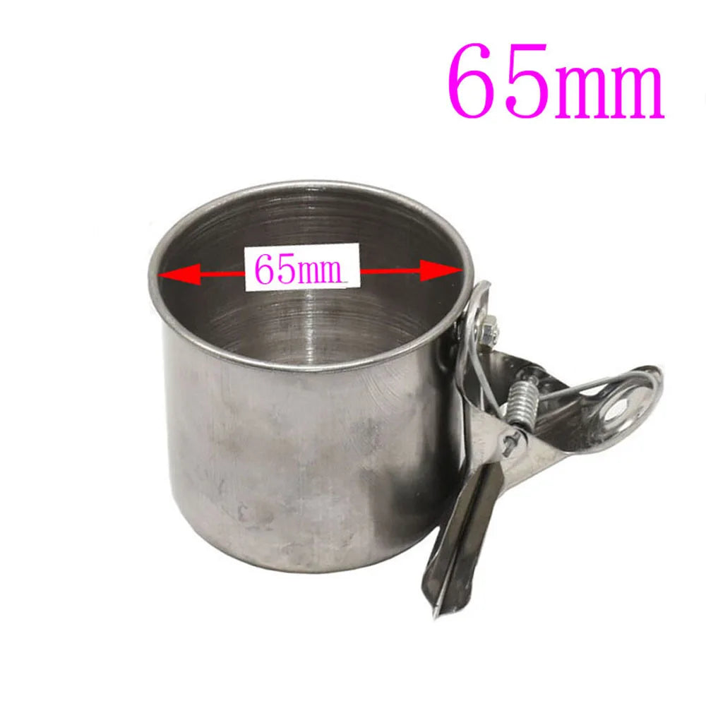Stainless Steel Bird Feeding Cups for Cages