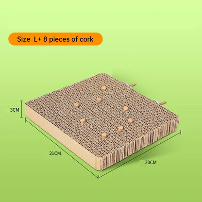 Corrugated Cardboard Perch Platform with Cork | Bon Bon Bird Toys