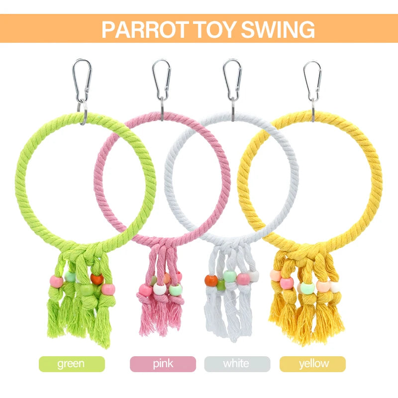 Hemp Rope Ring Swing for Birds | Bon Bon Bird Toys