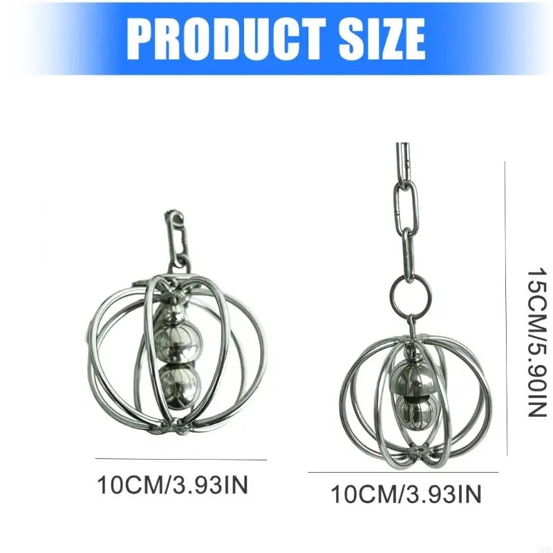 Stainless Steel Wire Ball Rattle Toy for Parrots